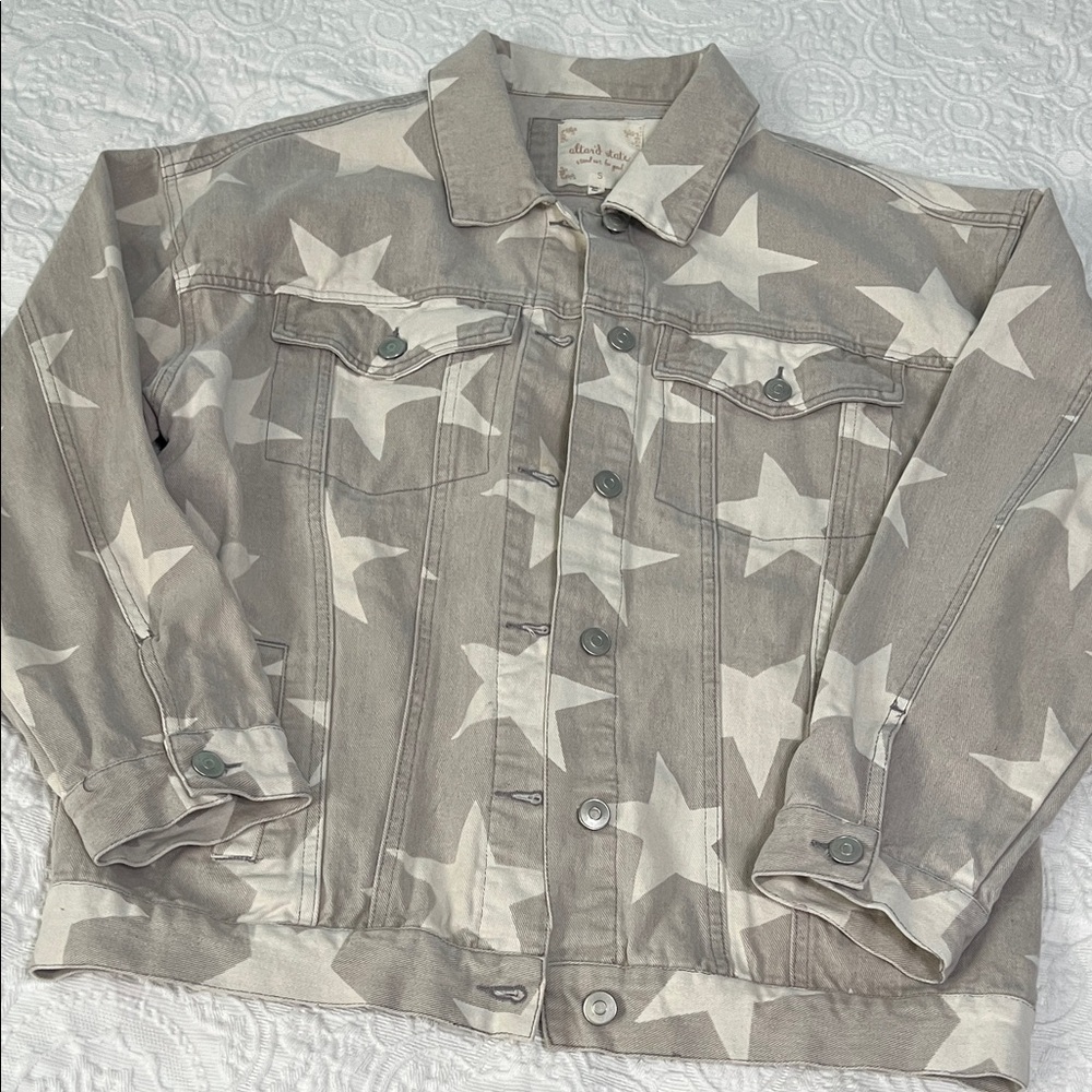 Altar'd State Gray Star Patterned Jacket - image 1